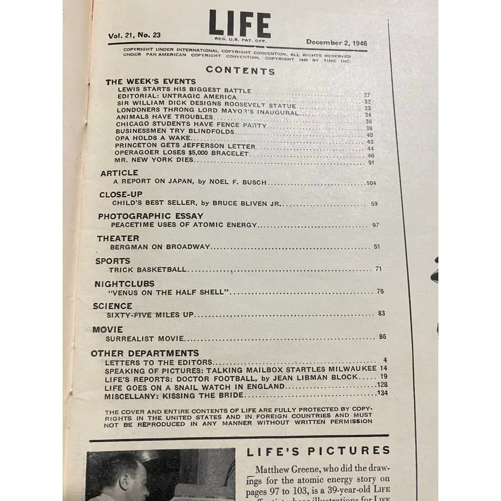 LIFE Magazine December 2 1946 Ingrid Bergman Joan of Lorraine Cover Vintage